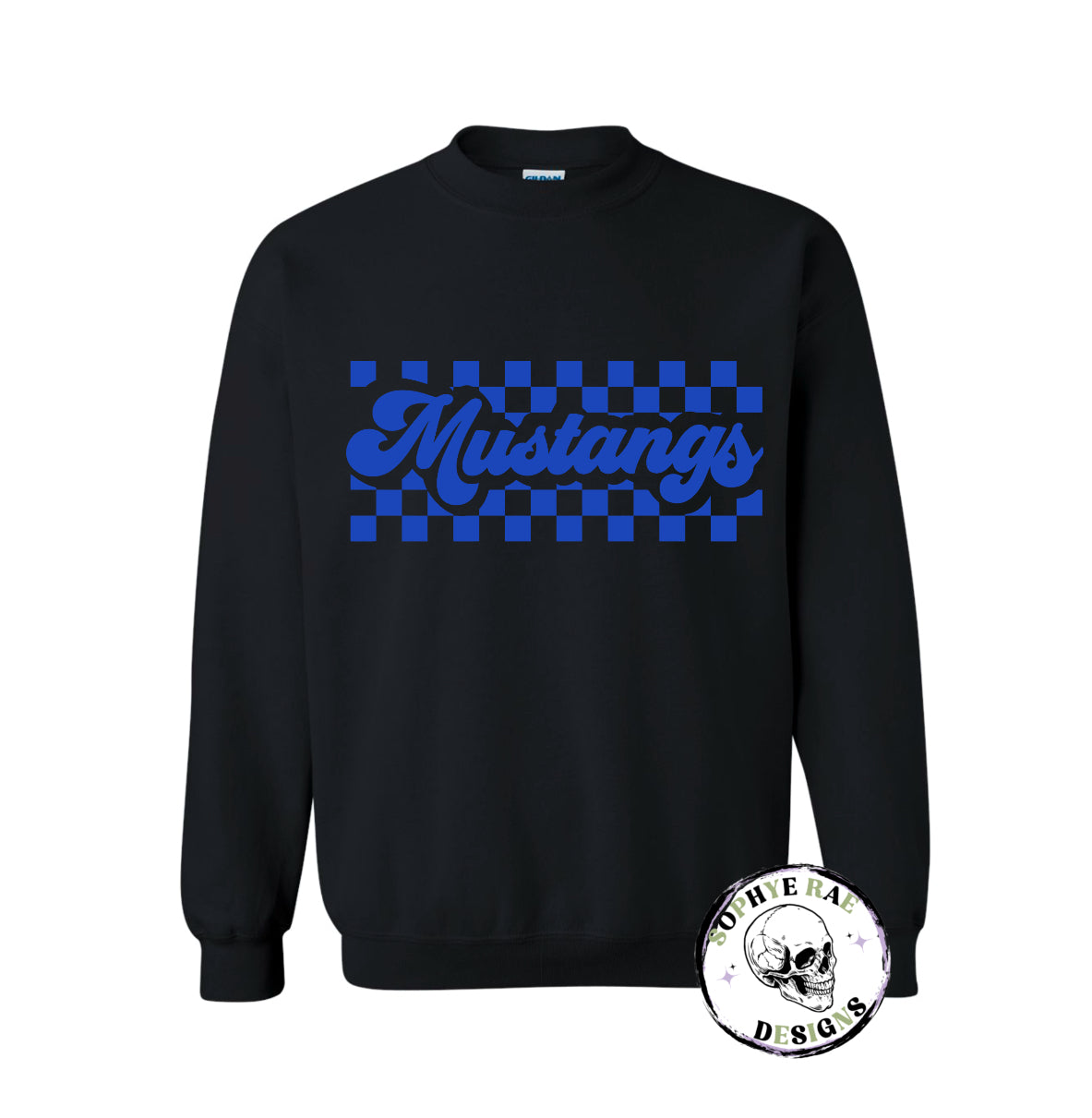 Checkered Mustangs Crewneck