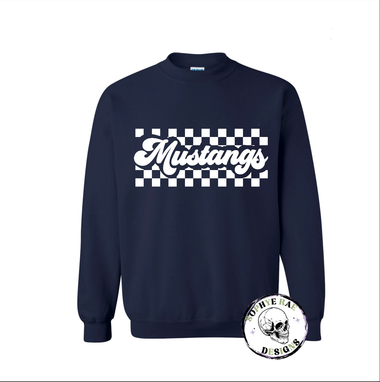 Checkered Mustangs Crewneck