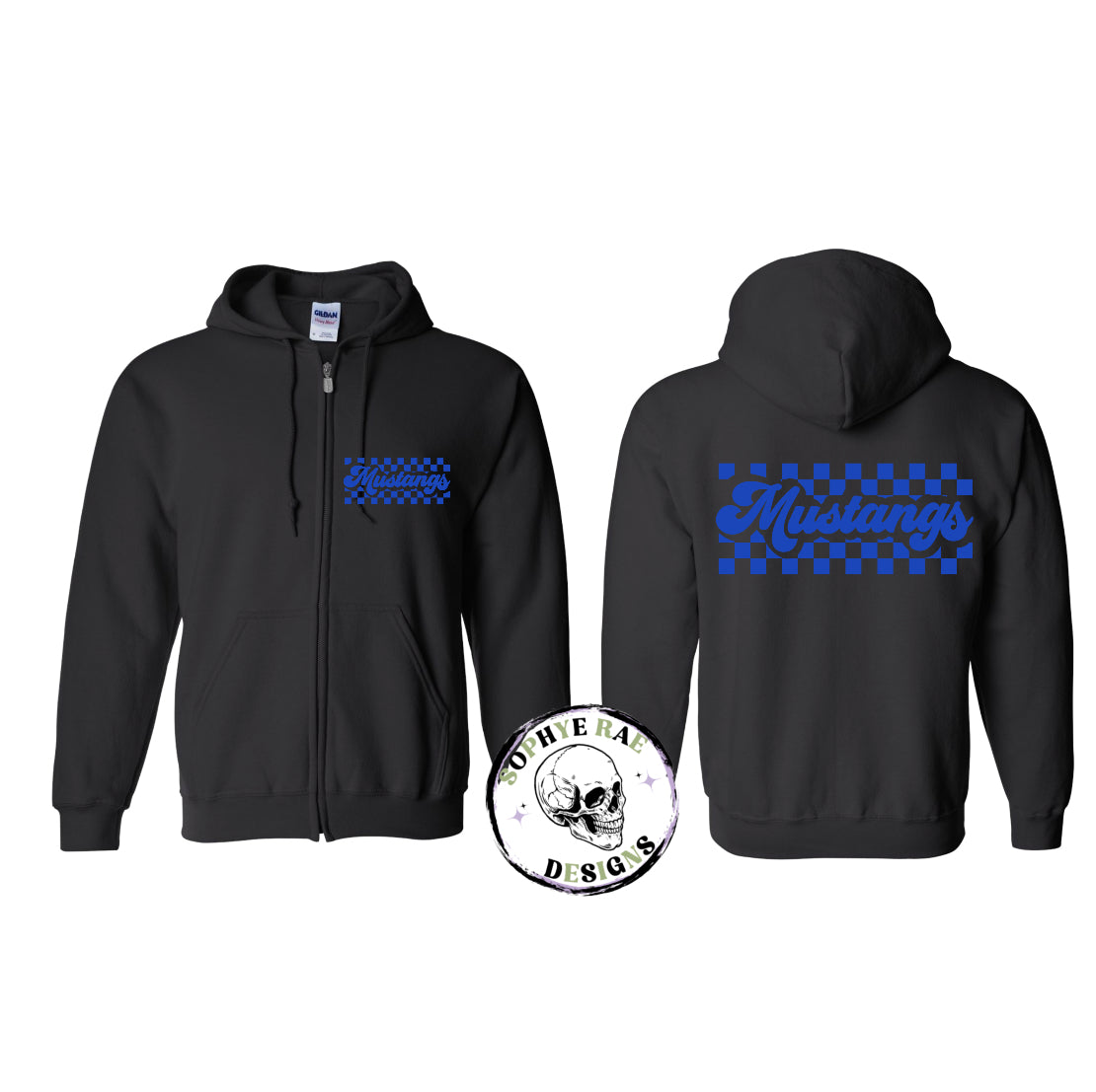 Checkered Mustangs Zip-Up