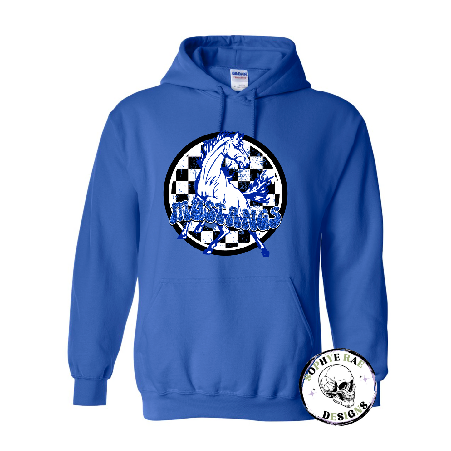 Checkered Circle Mustangs Hoodie