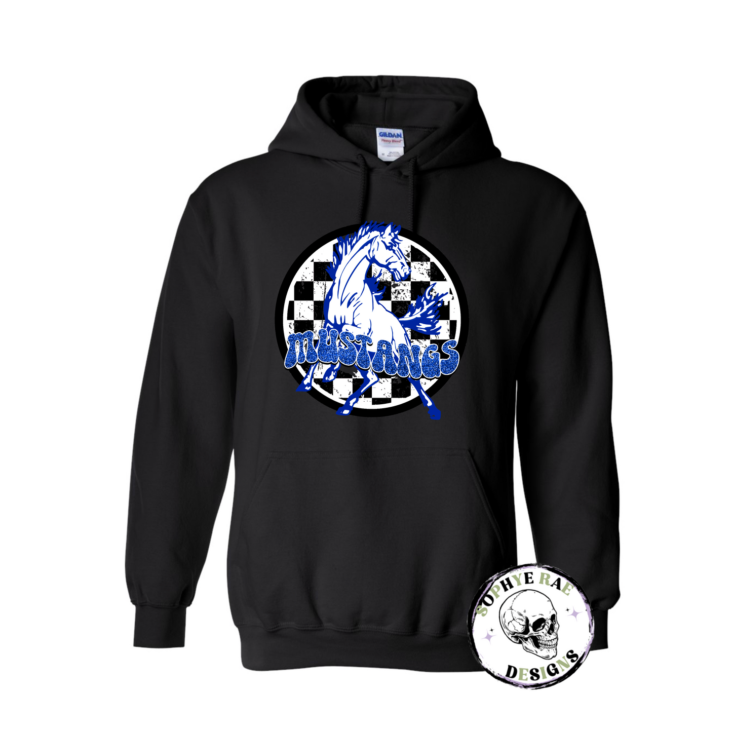 Checkered Circle Mustangs Hoodie