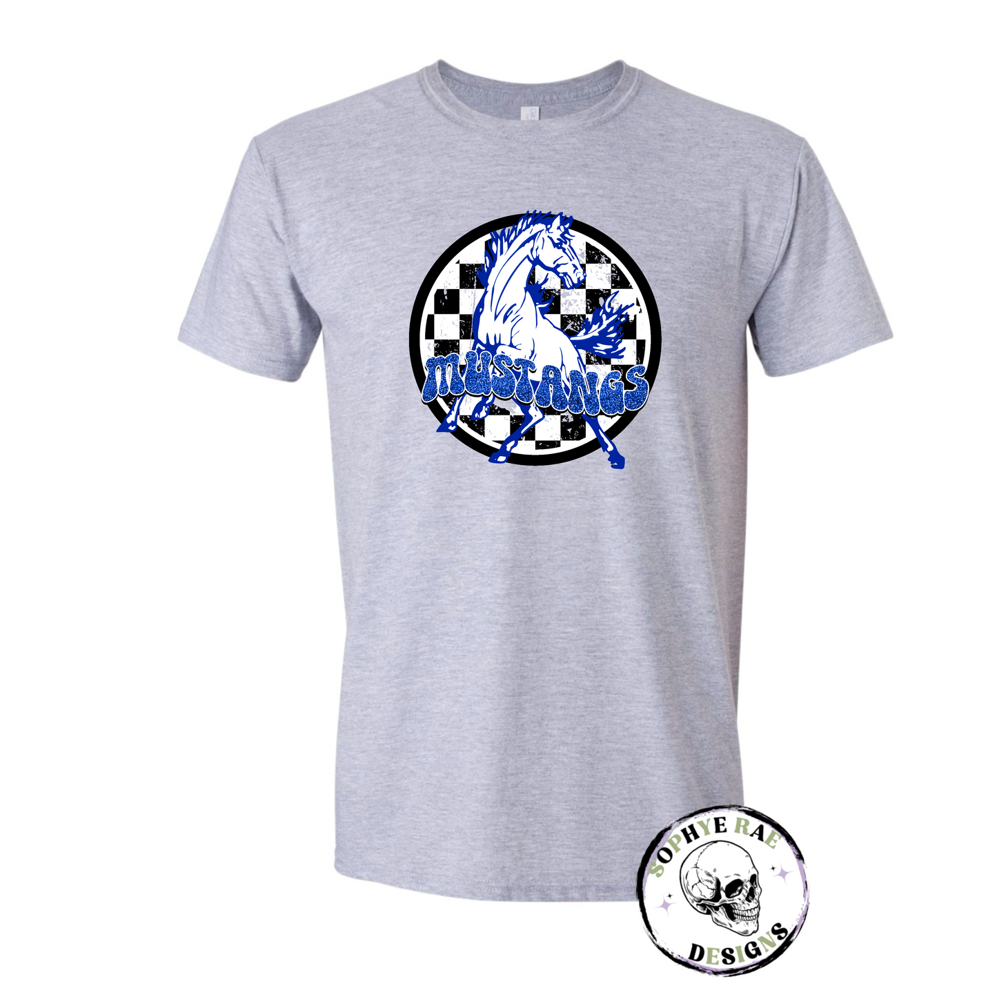 Checkered Circle Mustangs T-Shirt