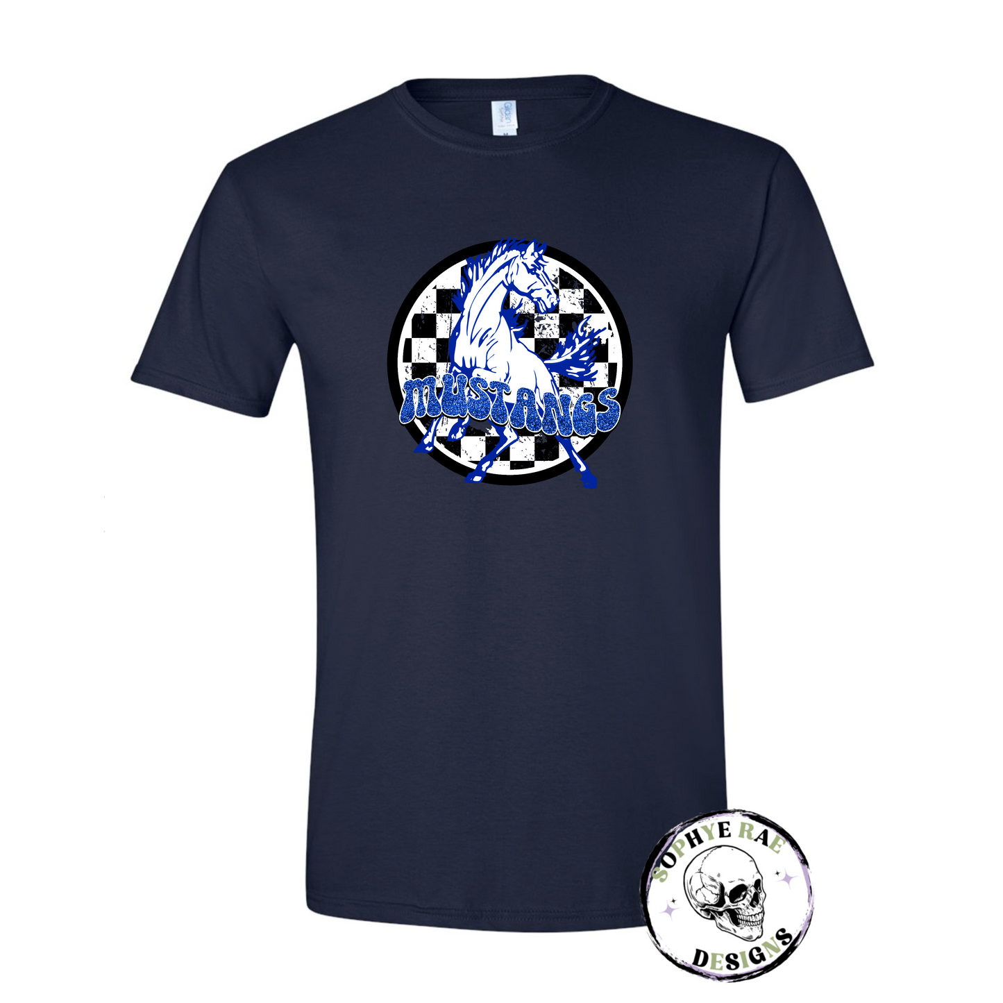 Checkered Circle Mustangs T-Shirt