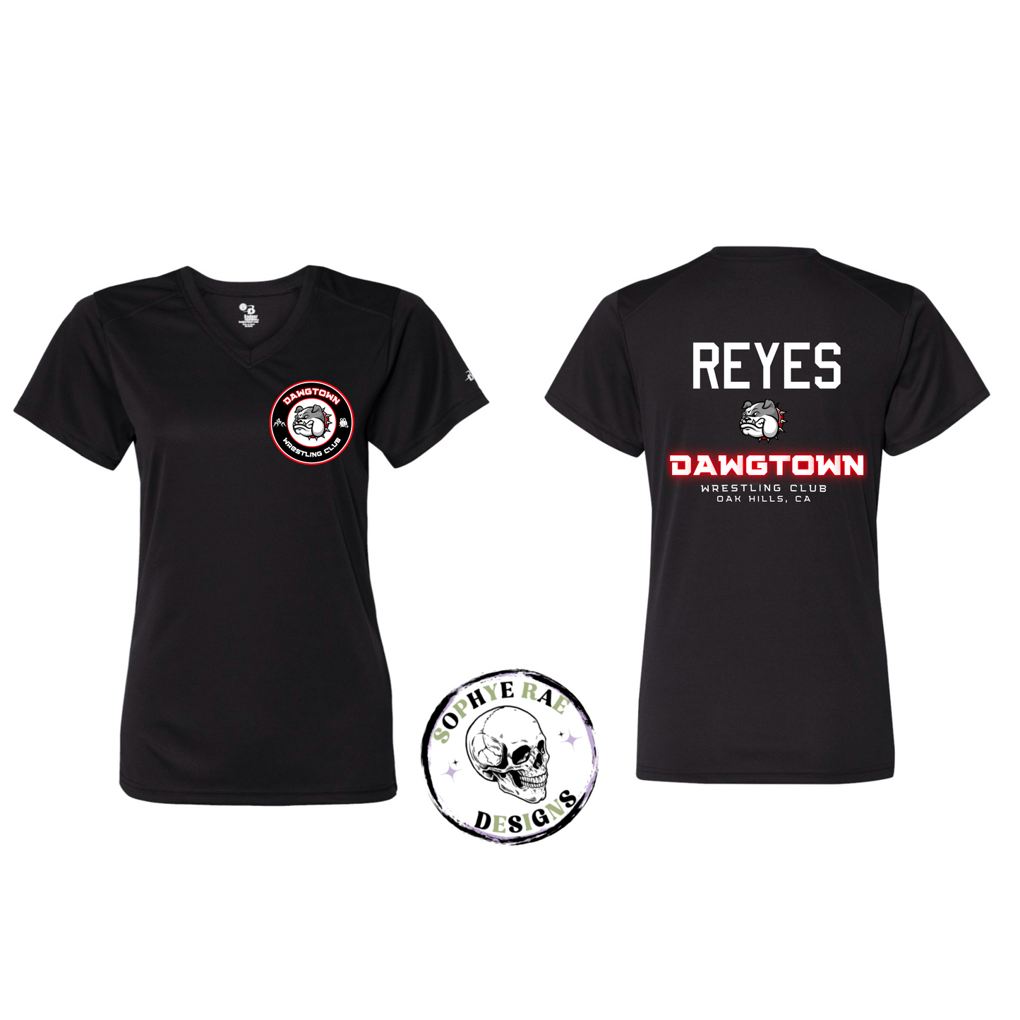 Dawgtown Wrestling Club Womens V-neck T-shirt
