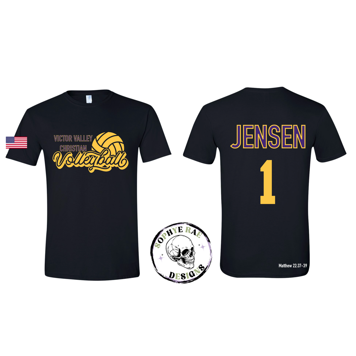 VVCS Volleyball Black T-Shirt