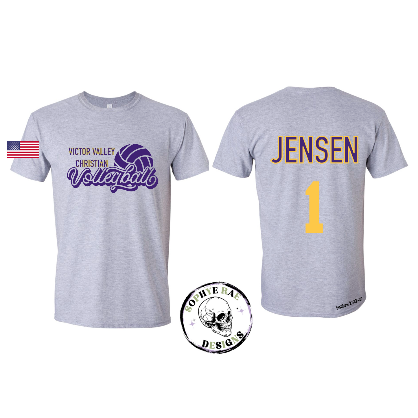 VVCS Volleyball Grey T-Shirt