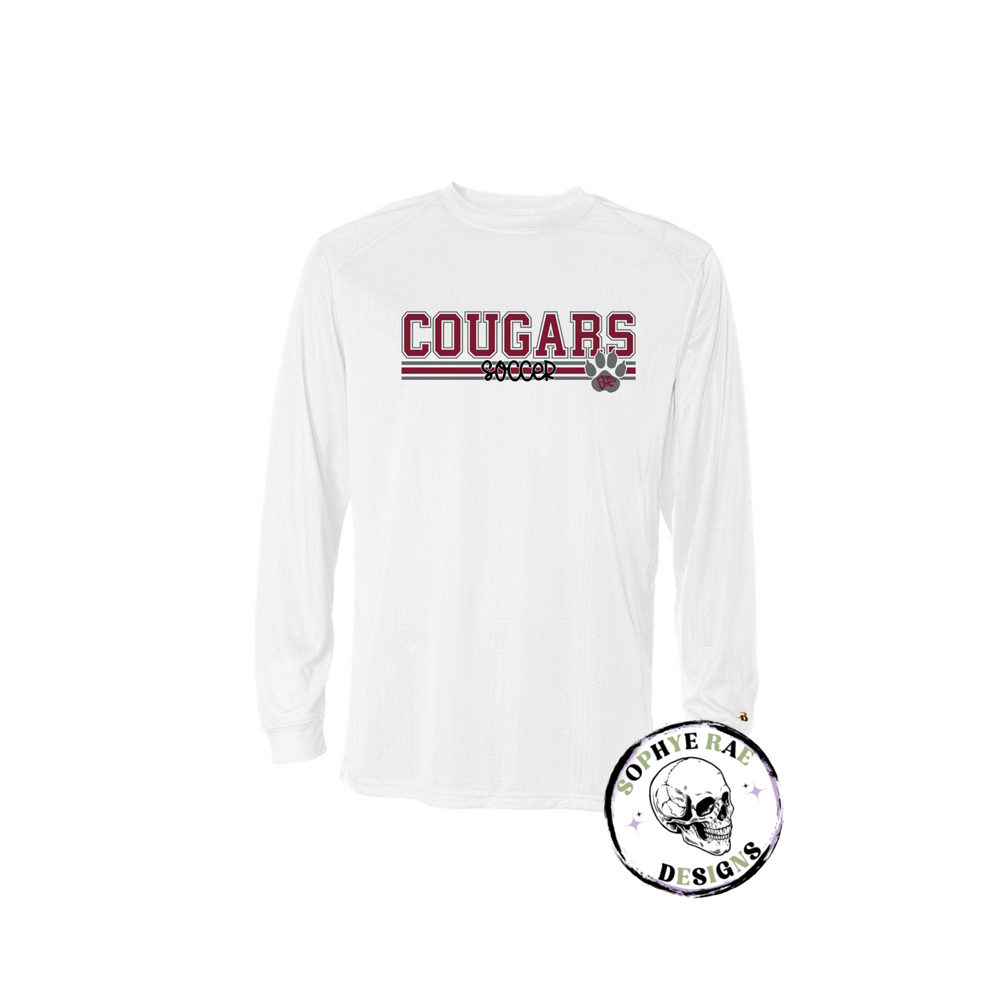 Cougars Lines Soccer Long Sleeve Moisture Wicking Shirt