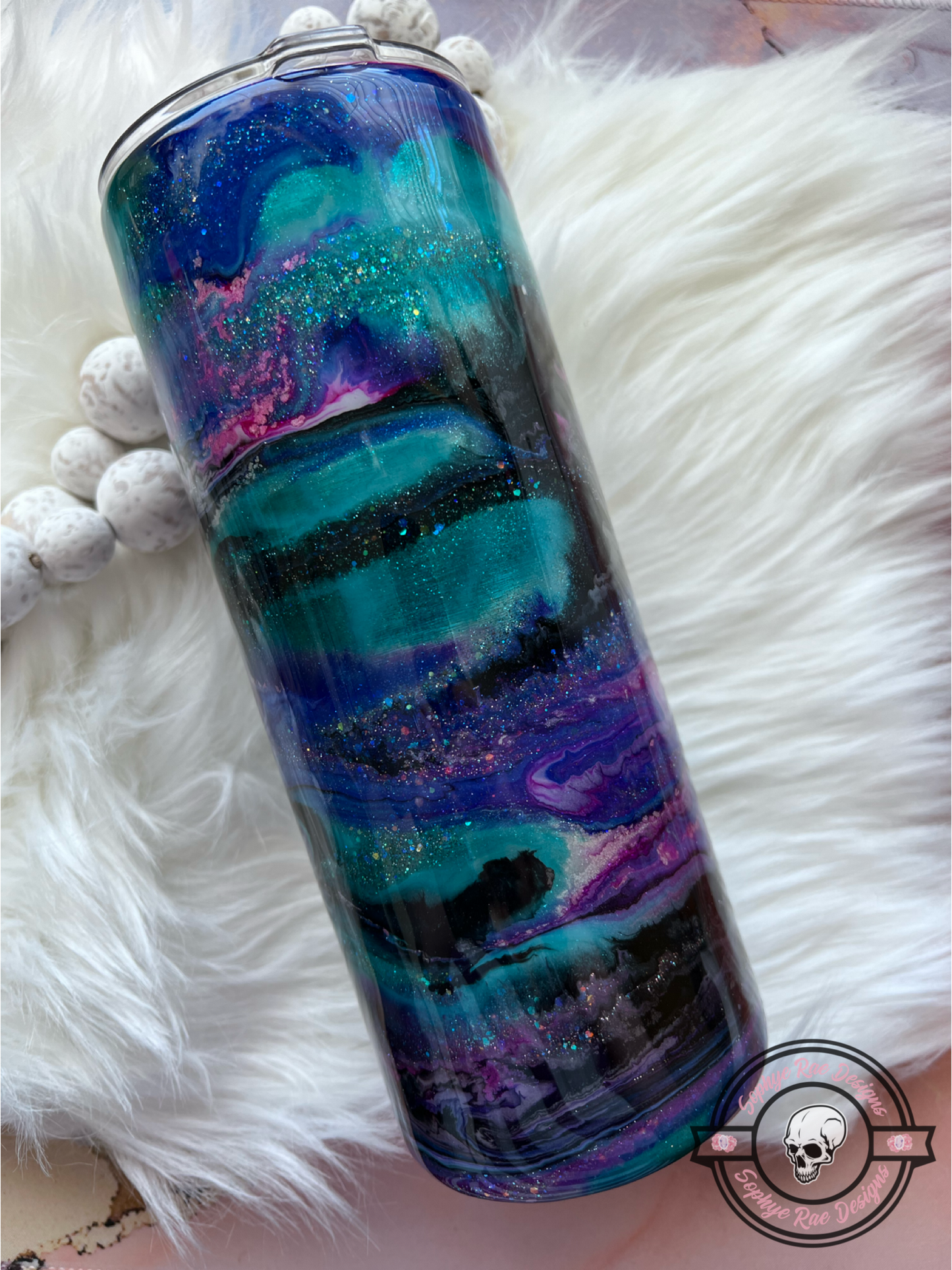 Alcohol Ink Swirl 30oz Fatty Tumbler