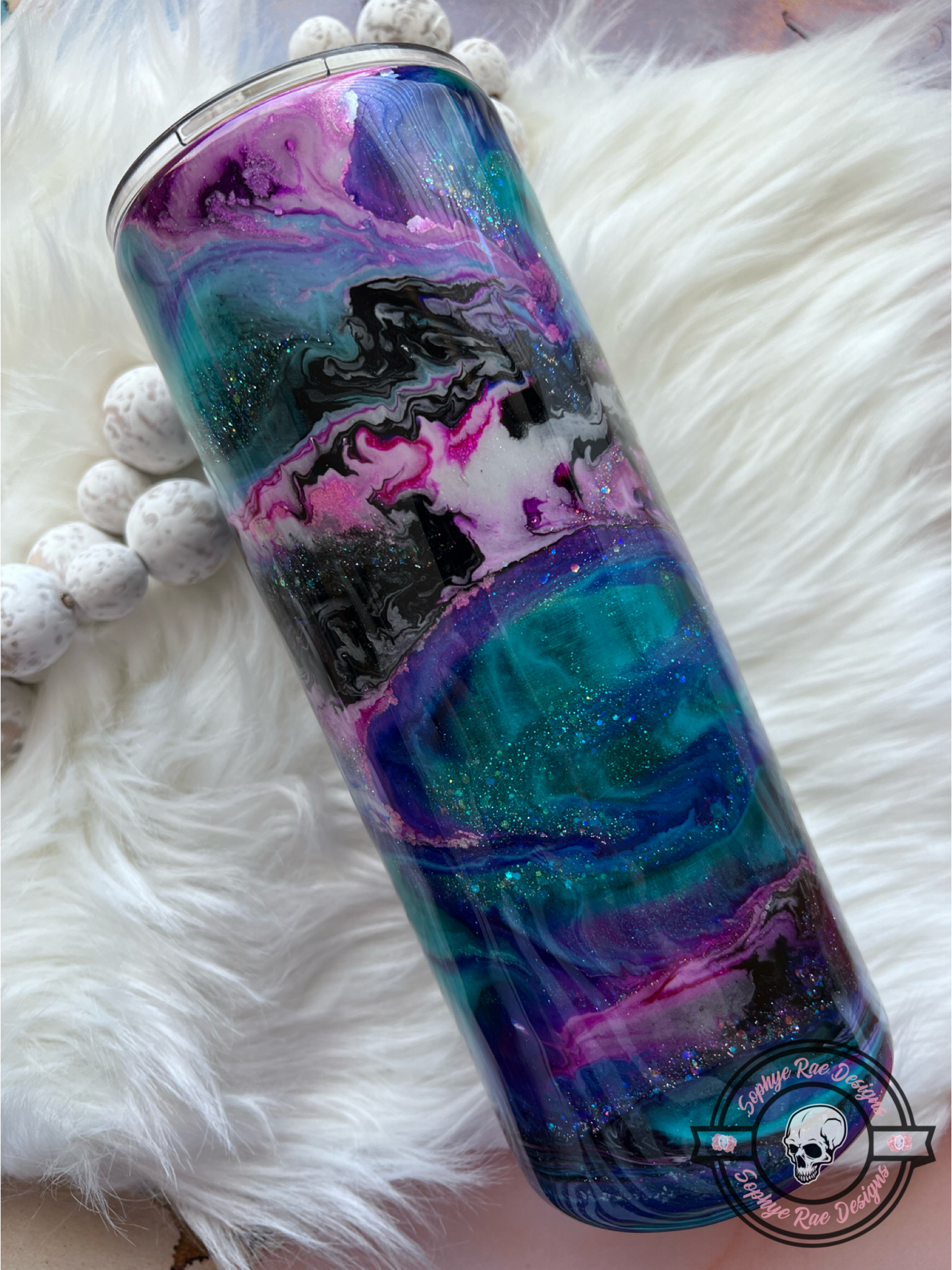 Alcohol Ink Swirl 30oz Fatty Tumbler