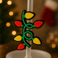 Christmas Lights Straw Topper | Fits Stanley & Standard Straws | 3D Printed Holiday Cup Accessory
