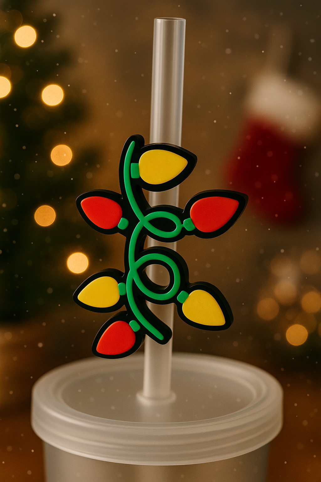 Holiday Light Straw Topper – Fits Standard & Stanley Straws