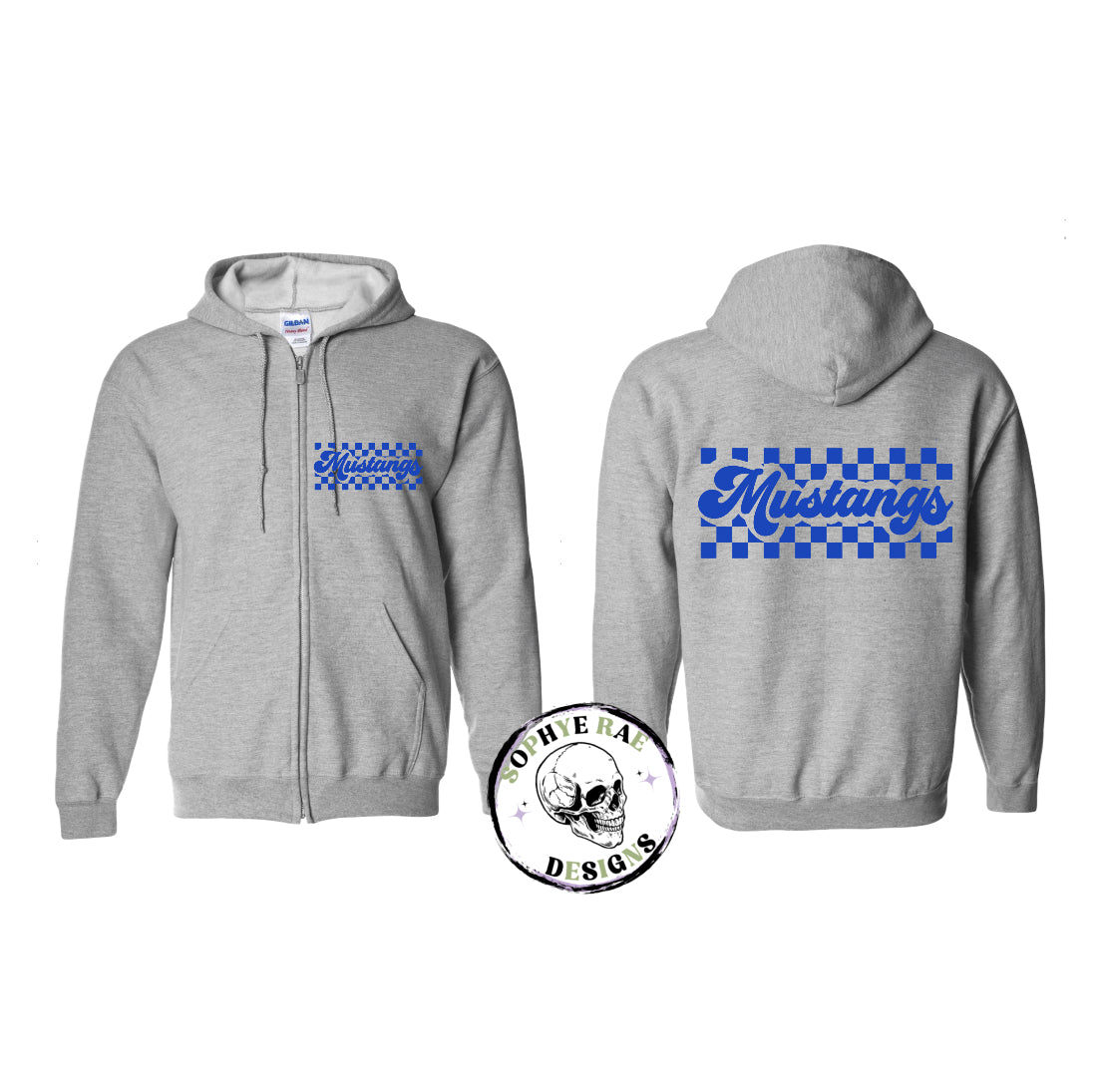 Checkered Mustangs Zip-Up