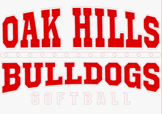 Oak Hill Bulldog Softball Vinyl Sticker Decal