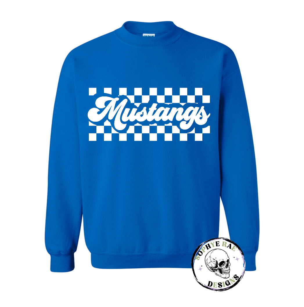 Checkered Mustangs Crewneck