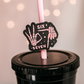 “Six Seven” Skeleton Hand Straw Topper – Black & Pink or Black & White Cup Accessory for Stanley & Standard Straws