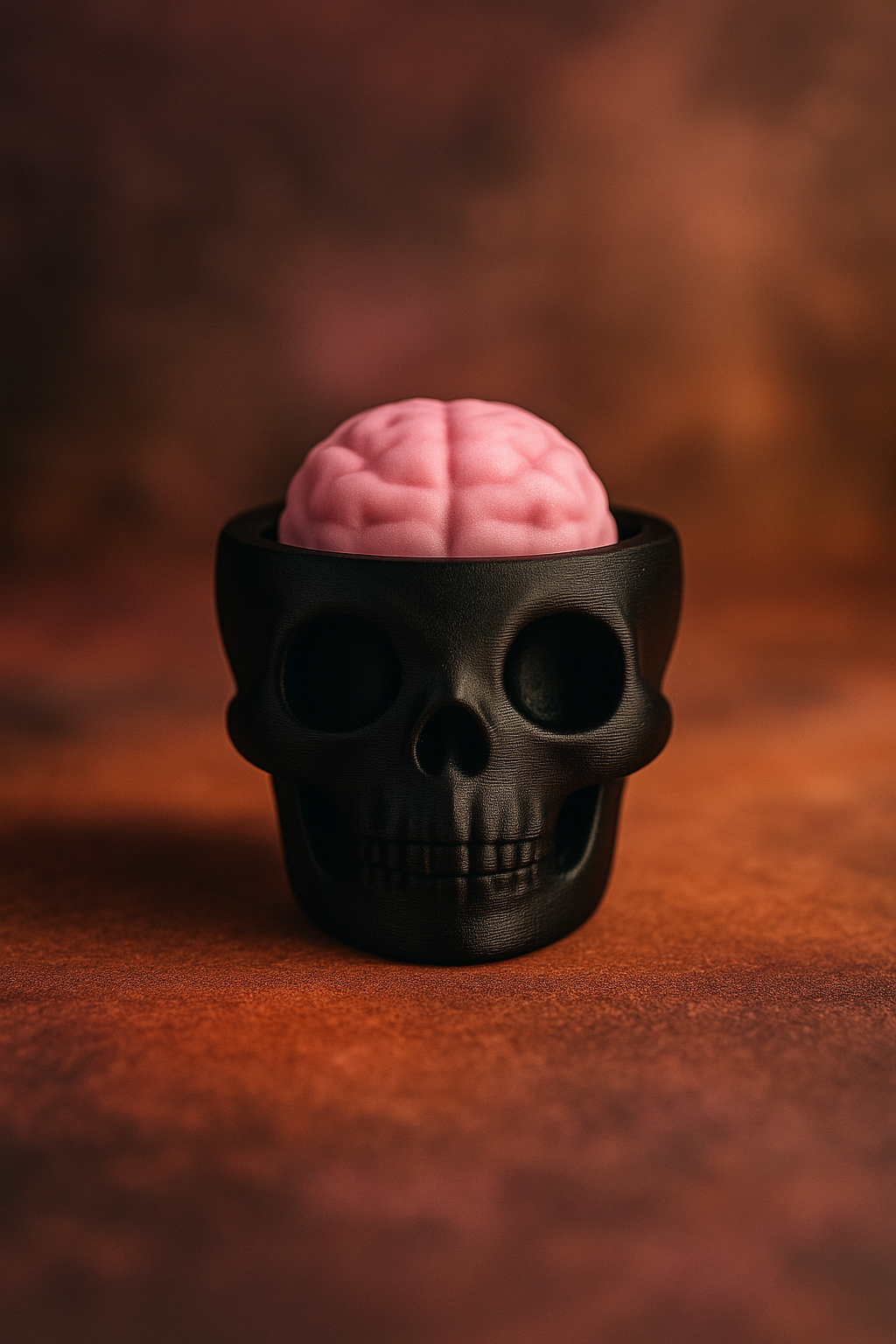 Skull Brains Fidget Keychain | 3D Printed Spooky Cute Stress Toy