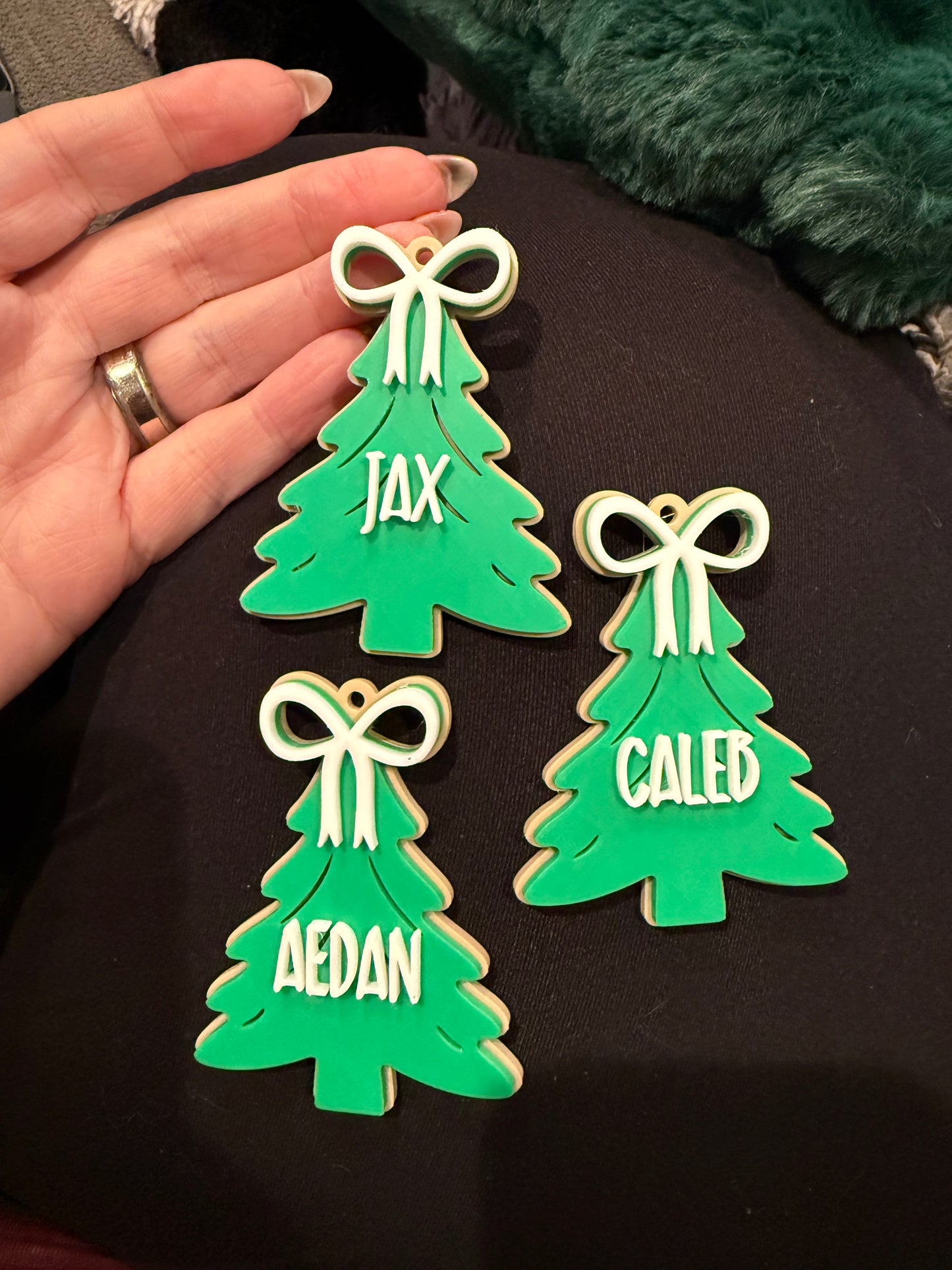 Custom 3D Printed Christmas Tree Name Ornament