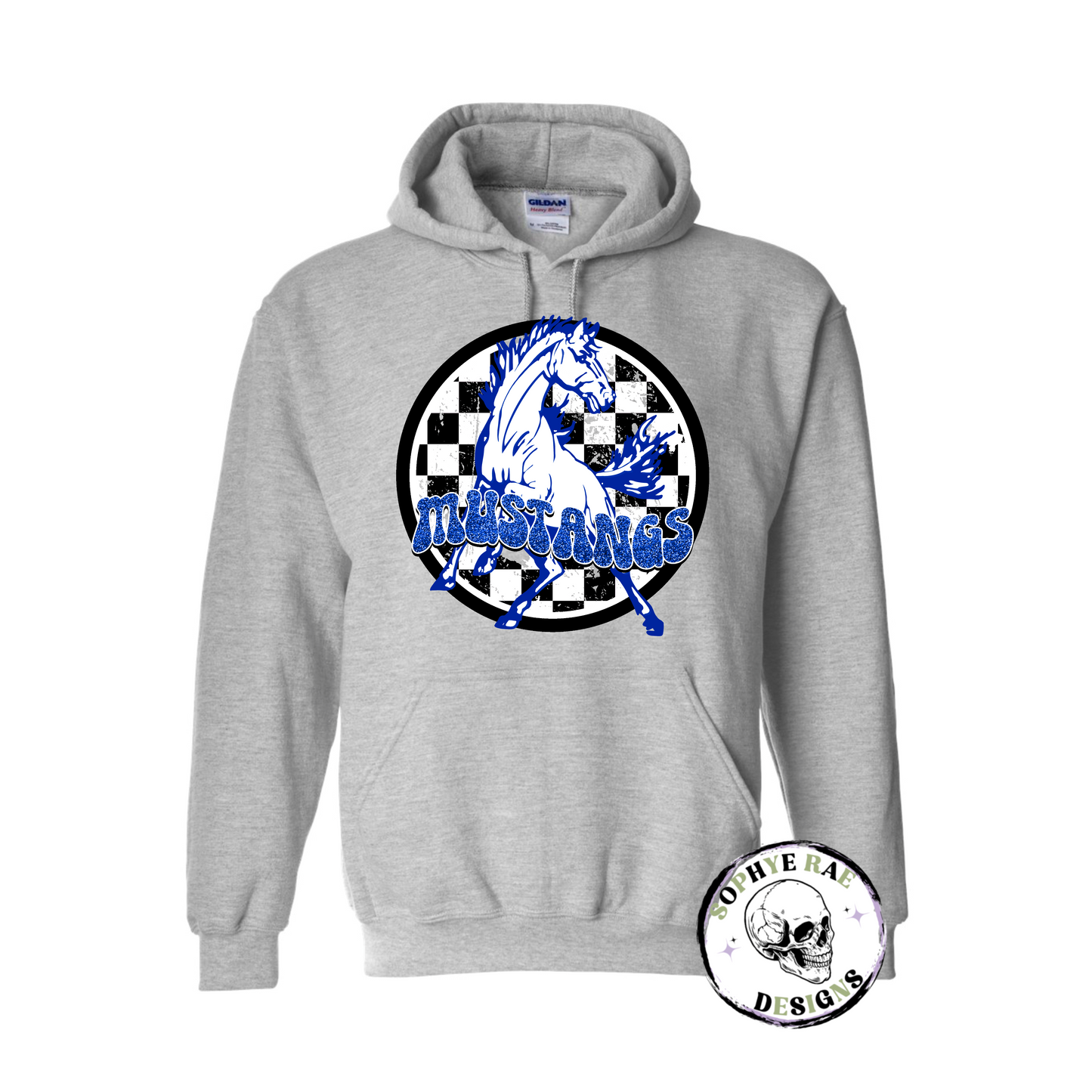 Checkered Circle Mustangs Hoodie