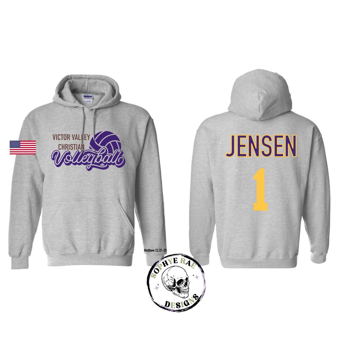 VVCS Volleyball Grey Hoodie