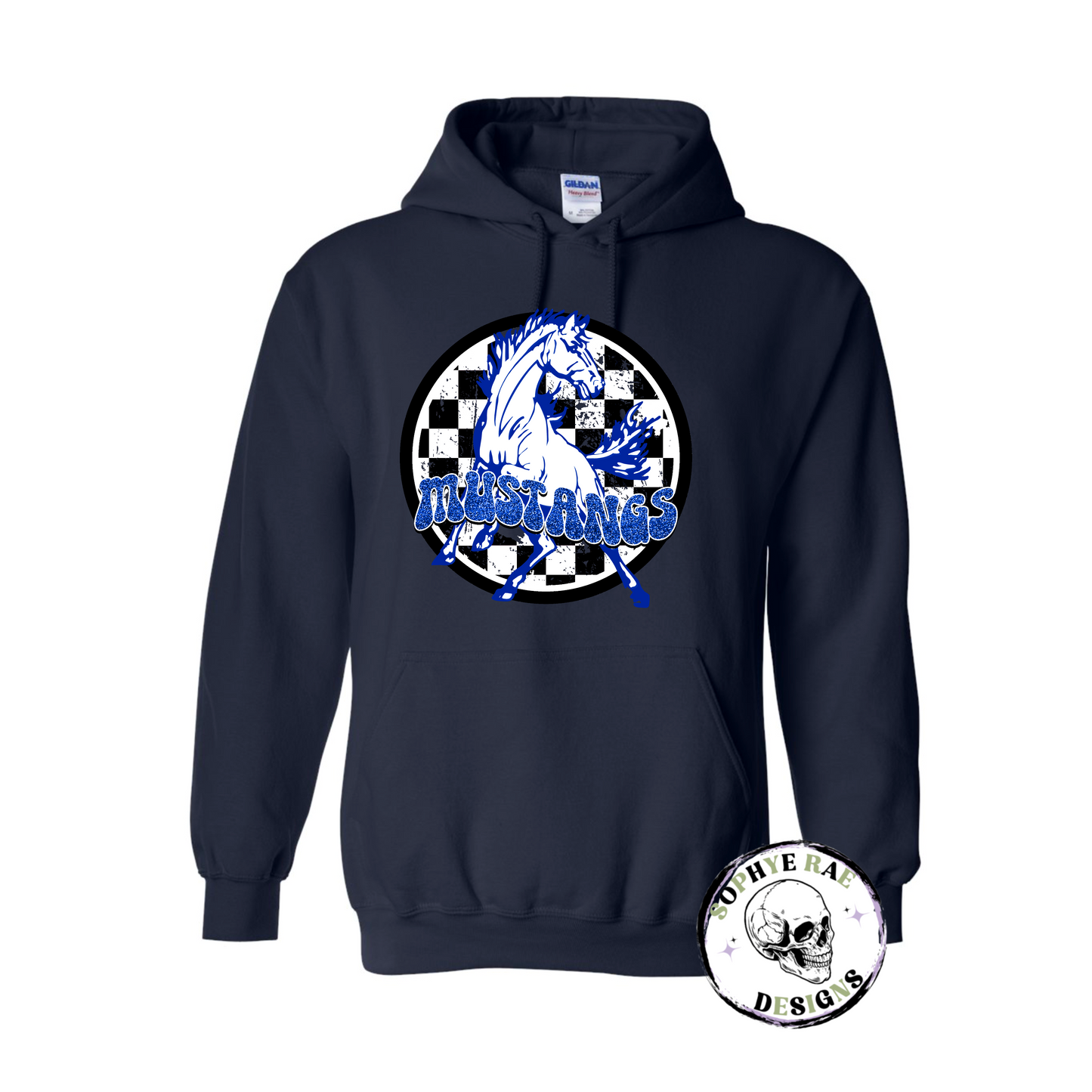 Checkered Circle Mustang