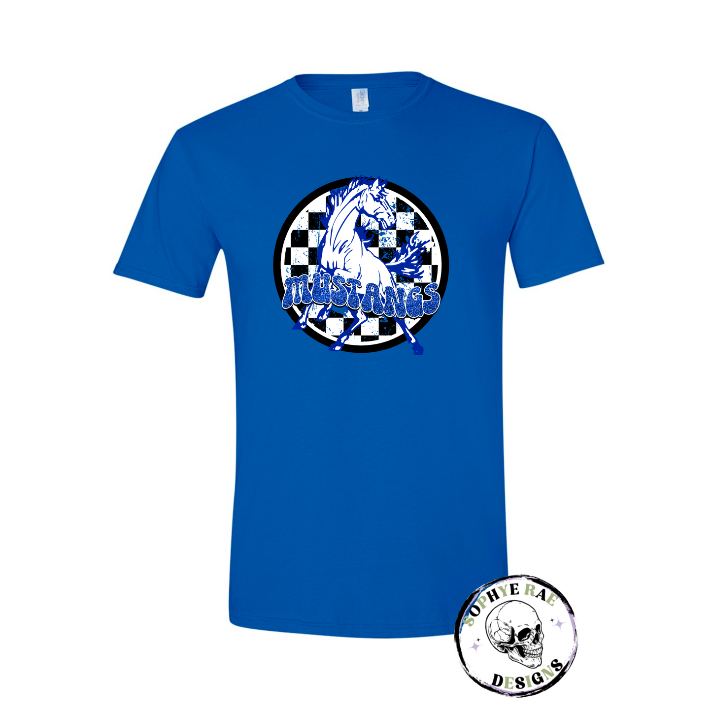 Checkered Circle Mustang