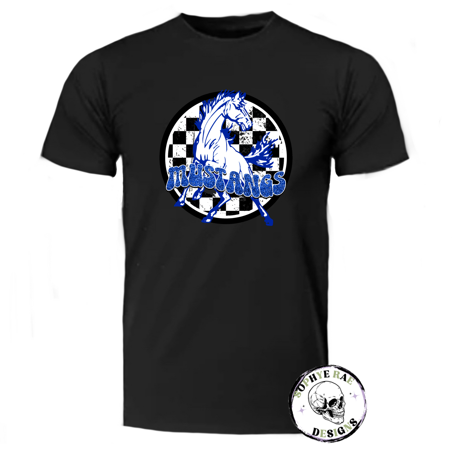 Checkered Circle Mustang