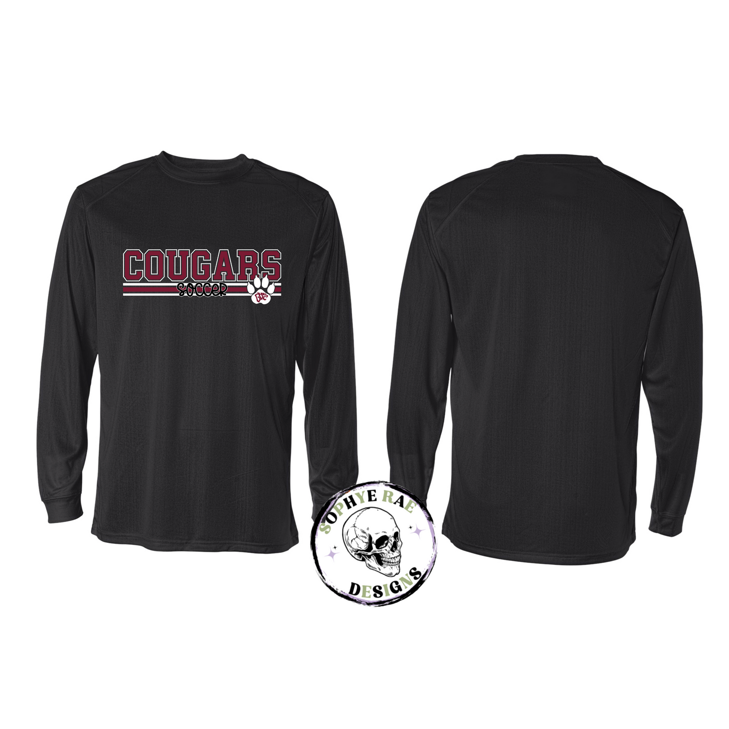 Cougars Lines Soccer Long Sleeve Moisture Wicking Shirt