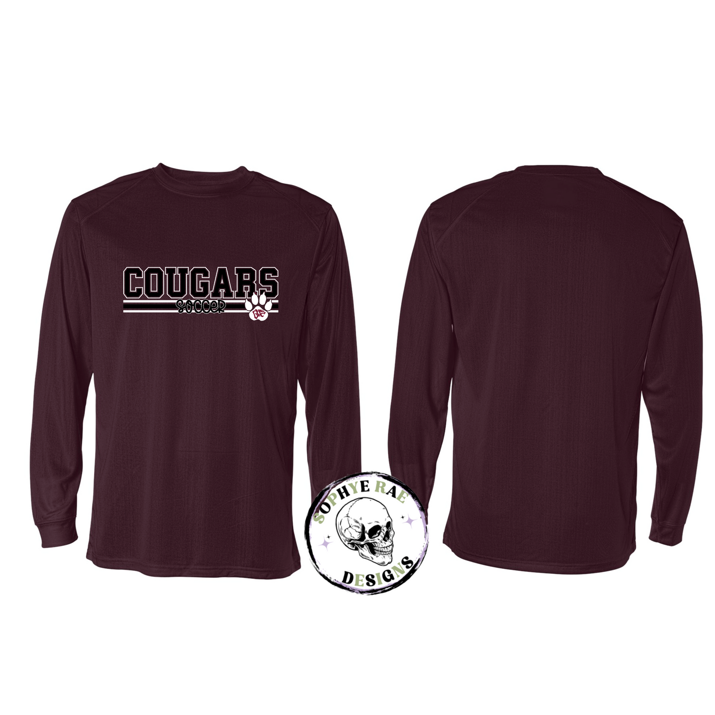 Cougars Lines Soccer Long Sleeve Moisture Wicking Shirt
