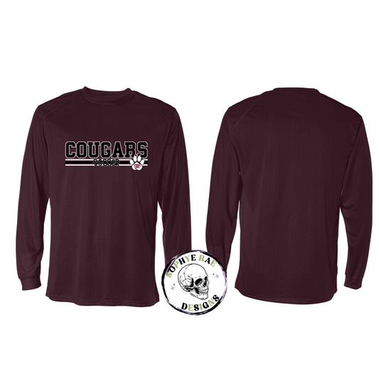 Cougars Lines Soccer Long Sleeve Moisture Wicking Shirt