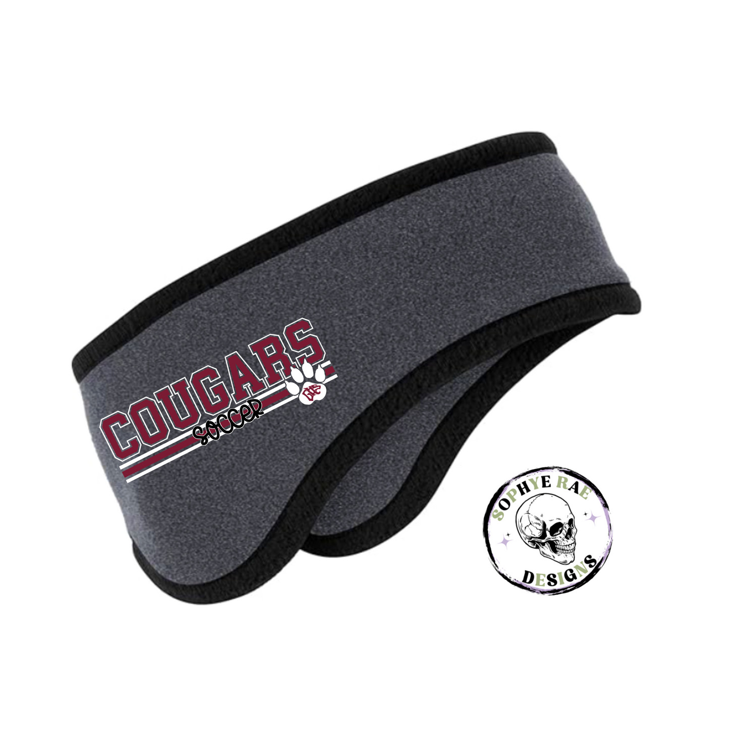 Cougars Lines Soccer Ear Muff Headband