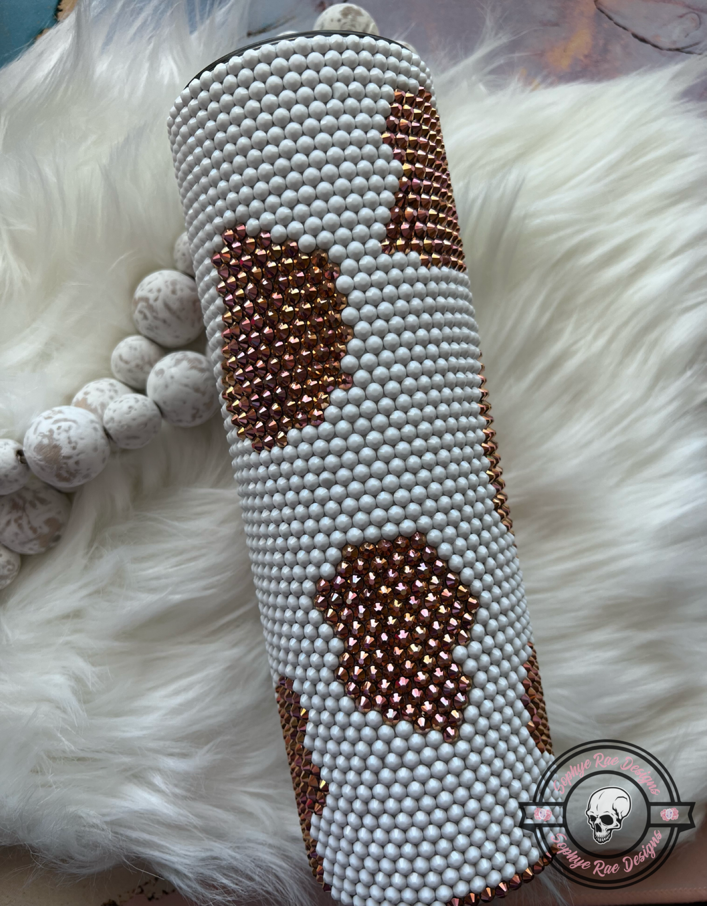 Cow Print Rhinestone Tumbler 30oz